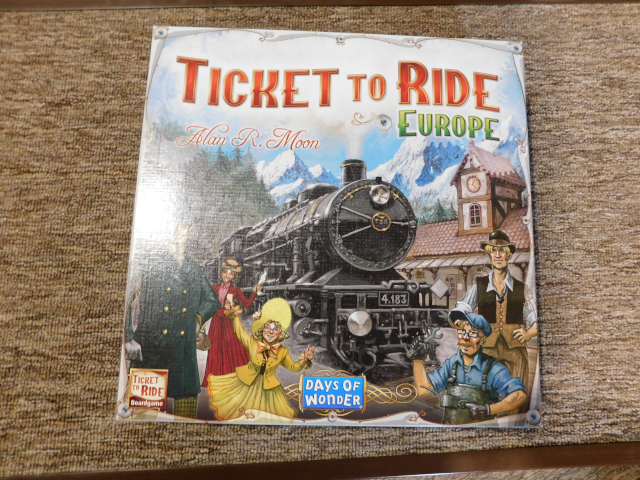 Photo of the game box of Ticket to Ride.